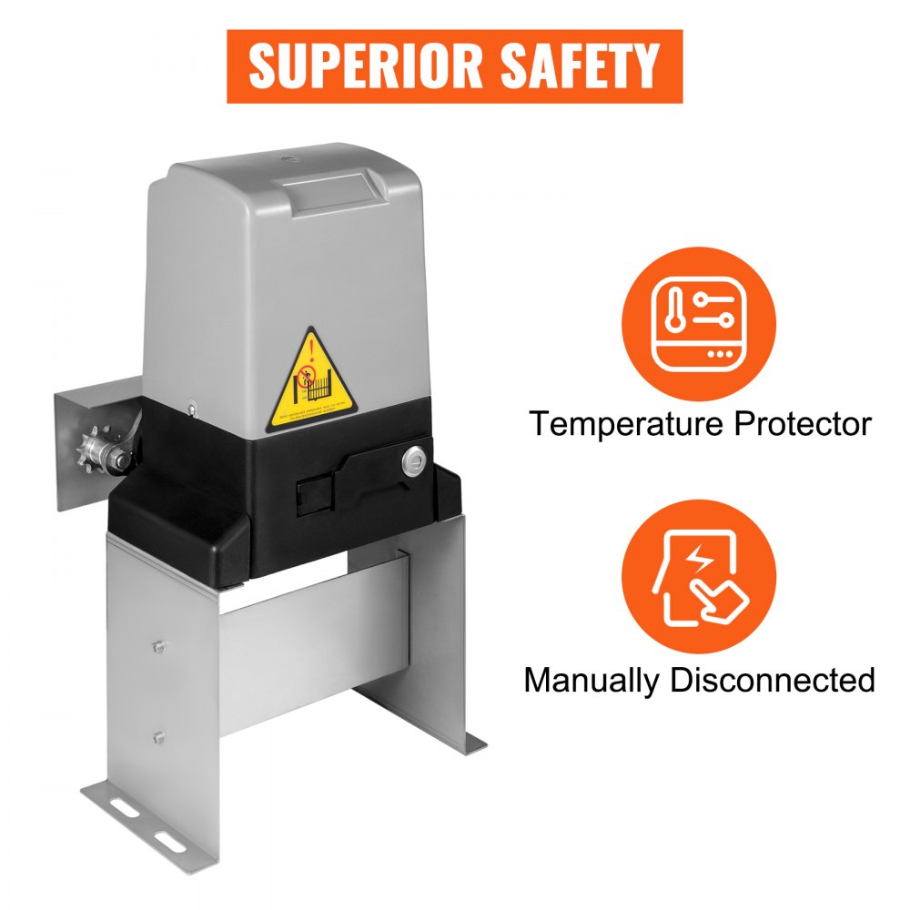 VEVOR 3300lbs Abridor de Puerta Deslizante Automático Operador de Entrada Sensor Infrarrojo