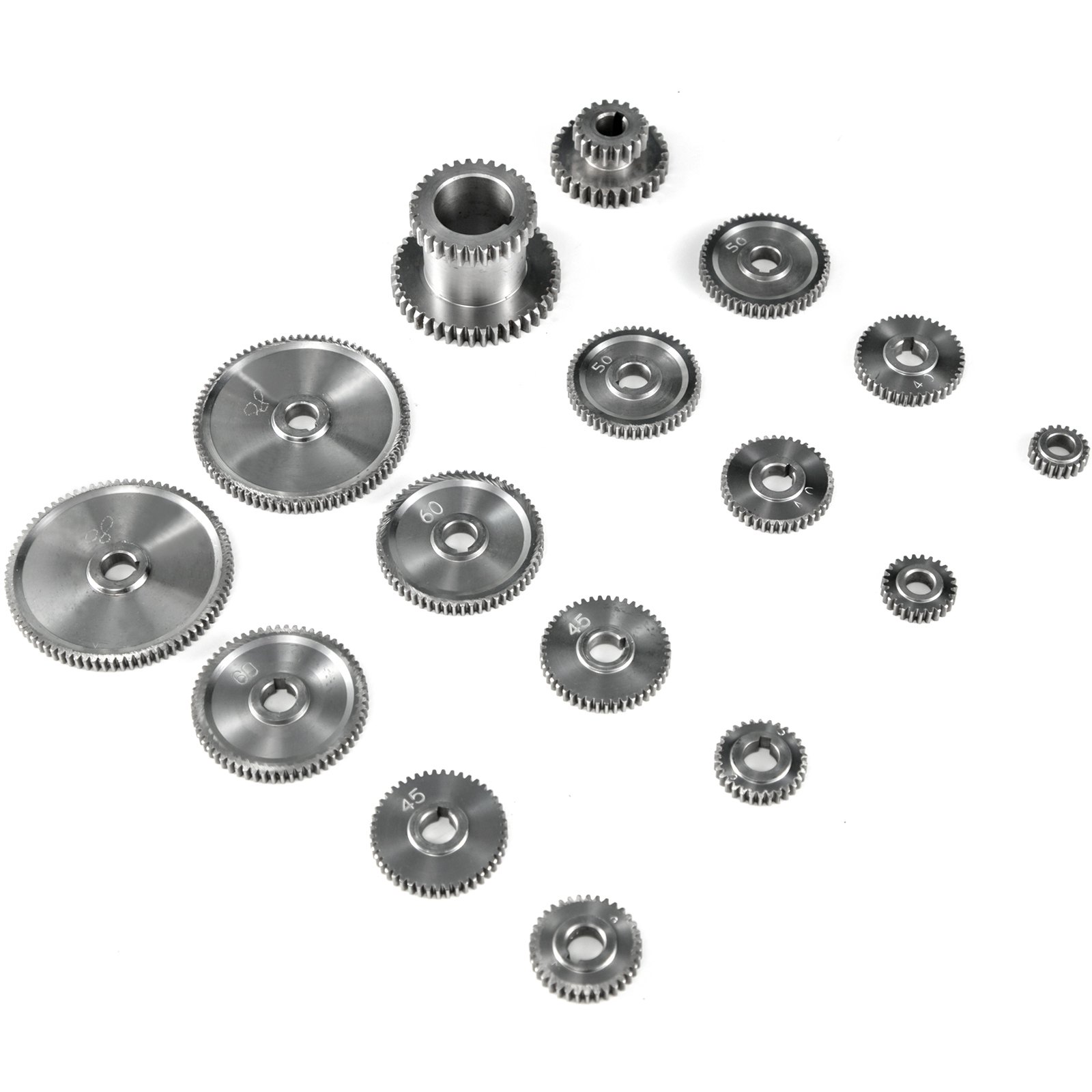 VEVOR 17pcs / Set Engranajes de torno CJ0618 Torno Mini Torno Engranajes Máquina de corte de metal Engranajes Torno Engranajes Kit Metal Exchange Gear
