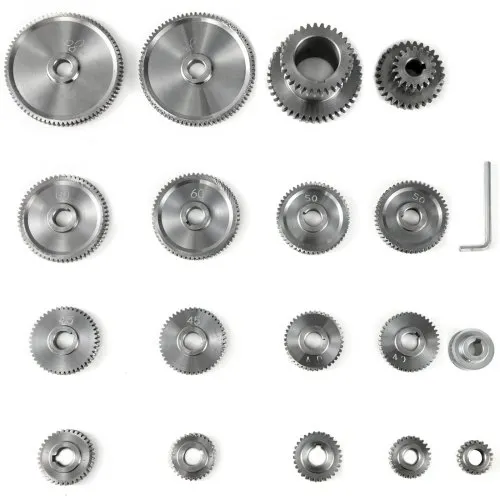 VEVOR 18pcs / Set Engranajes de torno CJ0618 Mini Torno Engranajes Máquina de corte de metal Engranajes Engranaje de intercambio de metal