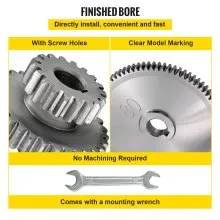 VEVOR 27 piezas de engranajes de torno de metal, engranajes de repuesto de mini torno precisos que incluyen juego de engranajes de caja, engranajes sin ranura, engranajes de motor de metal, engranajes variables, engranaje de correa para mini tornos y fresadoras CJ0618