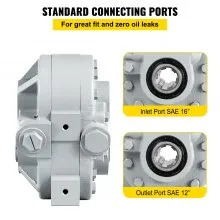 Bomba hidráulica VEVOR 21.2GPM Motor hidráulico 540RPM Divisor de troncos 2250PSI Divisor hidráulico SAE 12 Puerto de salida Bomba hidráulica para divisor de troncos para elevador de puerta trasera de camión, elevador de tijera, remolque de volcado