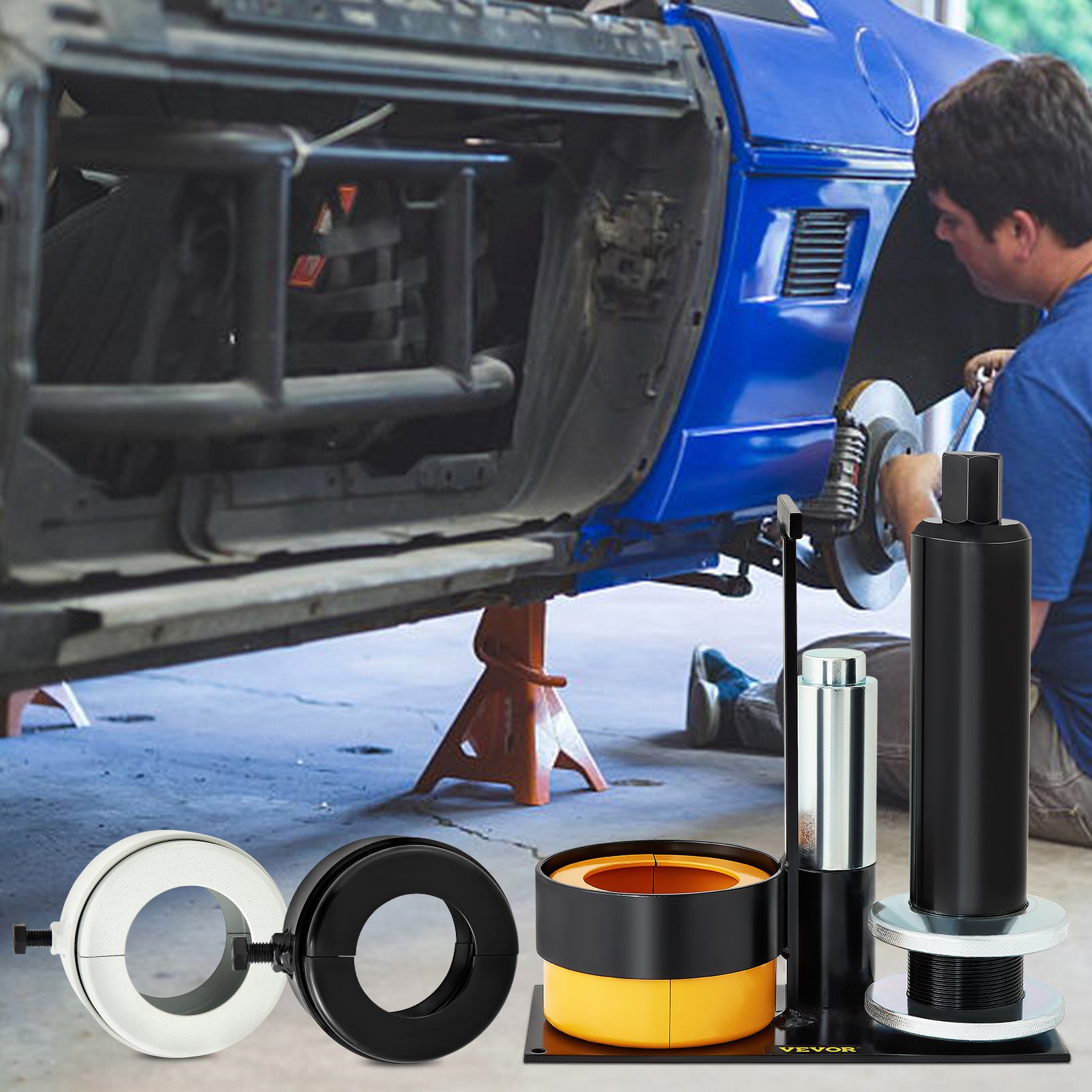 VEVOR Carrier & Pinion Bearing Puller, compatible con Dana 30,40,50,60,70, 80, Ford 10.25" Bearings, Pinion Puller Tool con 3 Clamshells, 45# Steel Clamshell Bearing Puller para reparación de automóviles