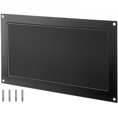 Ventilación de inundación VEVOR, ventilación de inundación de base de 8" de alto x 16" de ancho, para reducir el daño de la base y el riesgo de inundación, negro, ventilación de inundación montada en la pared, para espacios de arrastre, garajes y recintos de altura completa