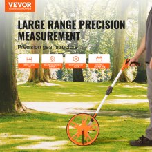 VEVOR Rueda de medición en pies, 12.5 pulgadas de diámetro de rueda, 39.37-15.75 pulgadas rueda de medición telescópica, medición 0-9,999 pies con bolsa trasera, adecuada para medición de césped/carre