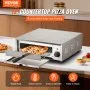 Horno de pizza eléctrico de encimera VEVOR, 30 cm, 1500 W, rango de temperatura de 50 a 290 °C, construcción de acero inoxidable y bandeja recogemigas fácil de limpiar, apto para uso comercial y doméstico.