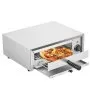 Horno de pizza eléctrico de encimera VEVOR, 30 cm, 1500 W, rango de temperatura de 50 a 290 °C, construcción de acero inoxidable y bandeja recogemigas fácil de limpiar, apto para uso comercial y doméstico.