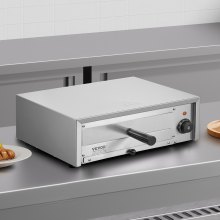 Horno de pizza eléctrico VEVOR de 12 pulgadas, 1500 W, rango de temperatura de 122 a 662 ℉, bandeja para migas extraíble