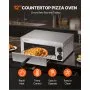 Horno eléctrico de pizza VEVOR para encimera, 30 cm, 1500 W, con control de temperatura y temporizador de 0 a 60 minutos, tecnología de horneado uniforme y bandeja recogemigas fácil de limpiar, ideal para cocinas comerciales y domésticas.