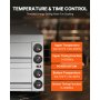 Horno eléctrico de pizza VEVOR para encimera, 30 cm, 1700 W, con control de temperatura y temporizador de 0 a 60 minutos, tecnología de horneado uniforme y bandeja recogemigas fácil de limpiar, ideal para cocinas comerciales y domésticas.