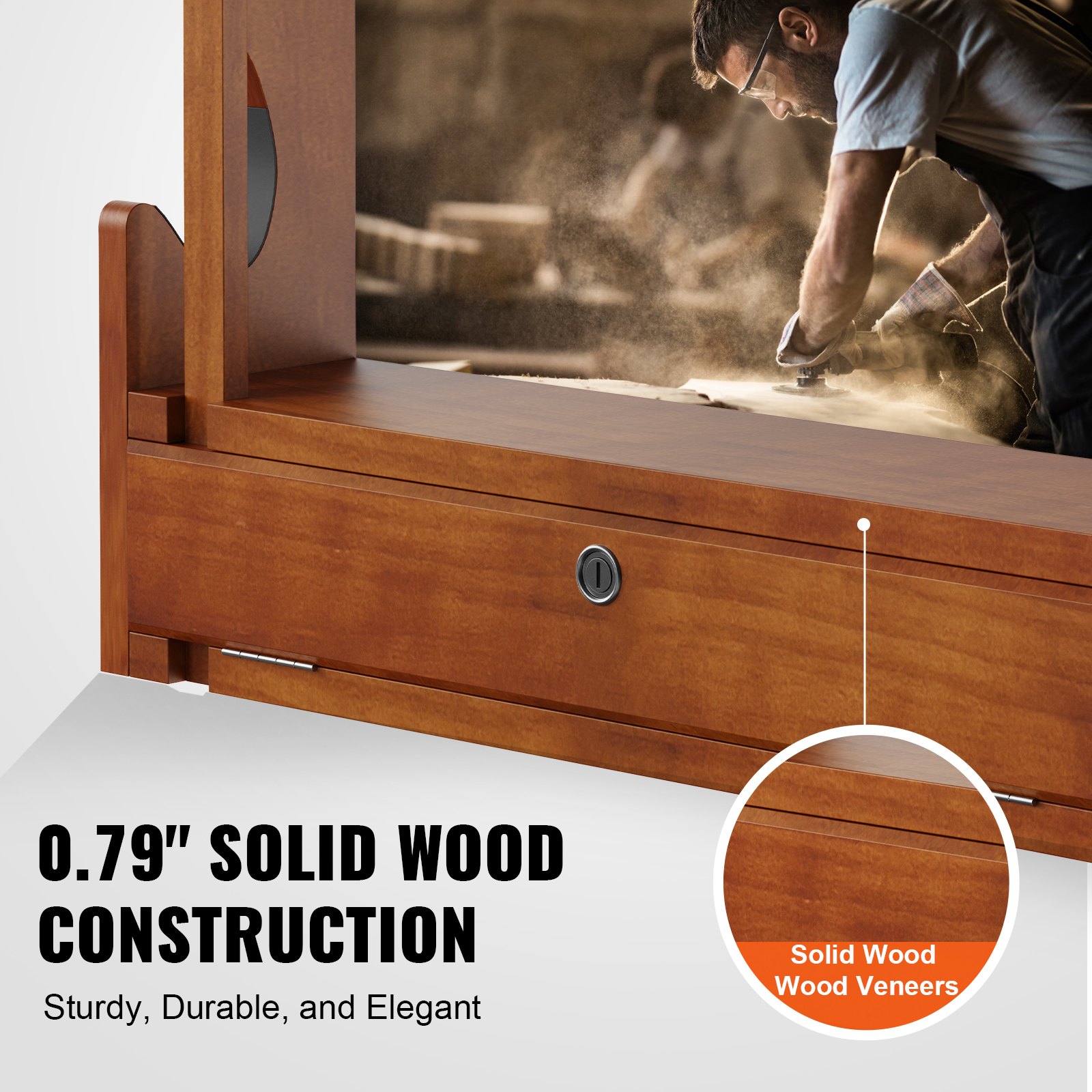 VEVOR - Soporte para armas de madera para montaje en pared, soporte para exhibición de armas con capacidad para 4 rifles y escopetas, resistente, de 132 lb, con acolchado suave