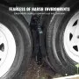 VEVOR Estabilizador de calzo para ruedas de caravana, calzo de bloqueo de neumáticos RV en forma de H, llave integrada para espacio de neumáticos de 3,5 a 12 pulgadas, 2 juegos de calzos para ruedas d