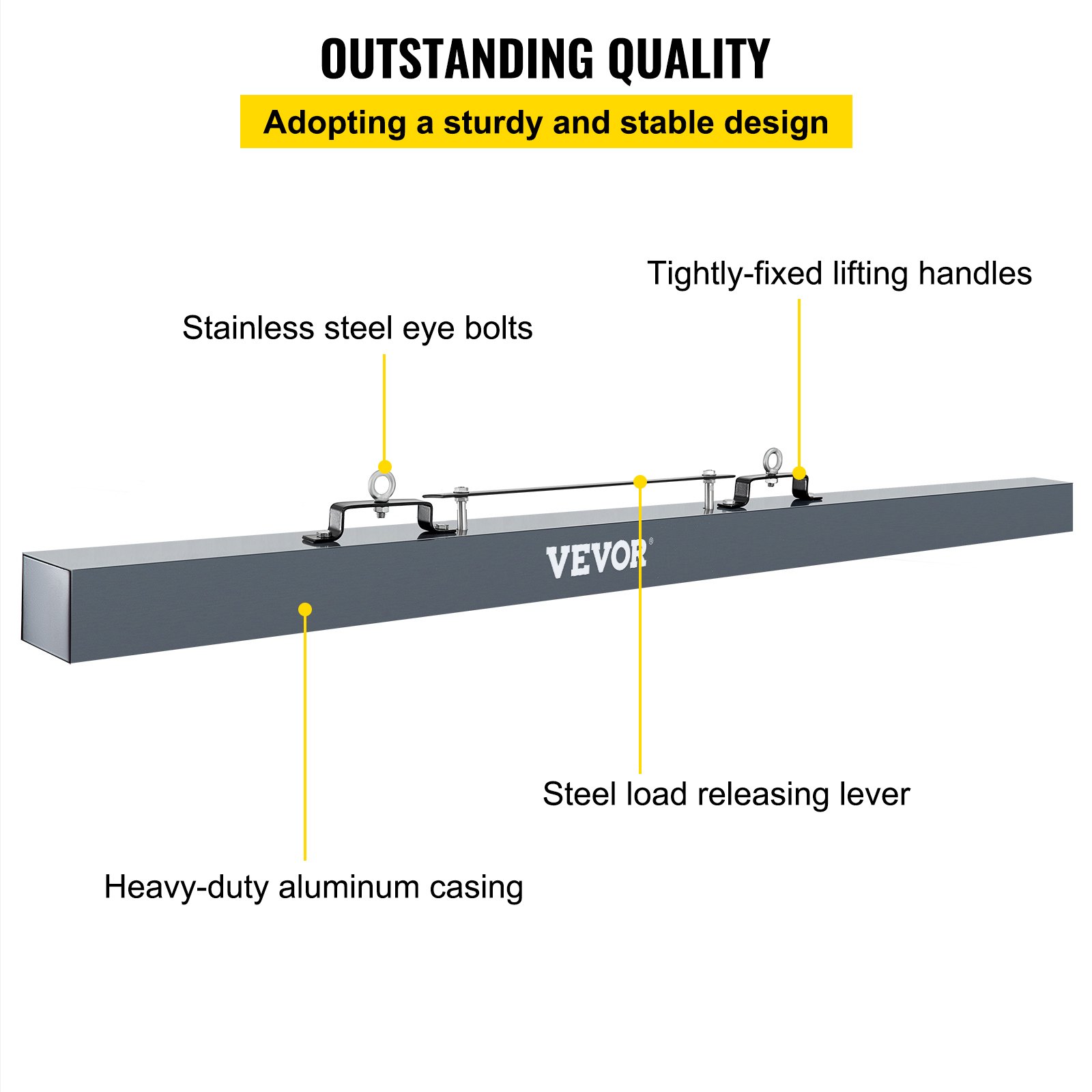 VEVOR Barredora magnética 72 pulgadas Barredora magnética colgante 89 LBS Barredora magnética para montacargas Imanes industriales Material de acero Accesorios de caza para recoger clavos, pernos, virutas de hierro