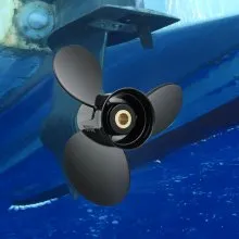 Hélice fuera de borda VEVOR, reemplazo para OEM 3817470, 3 cuchillas de 14 x 23 pulgadas, hélice de barco de aluminio, compatible con Volvo Penta SX Drive todos los modelos, con estrías de 19 dientes, RH