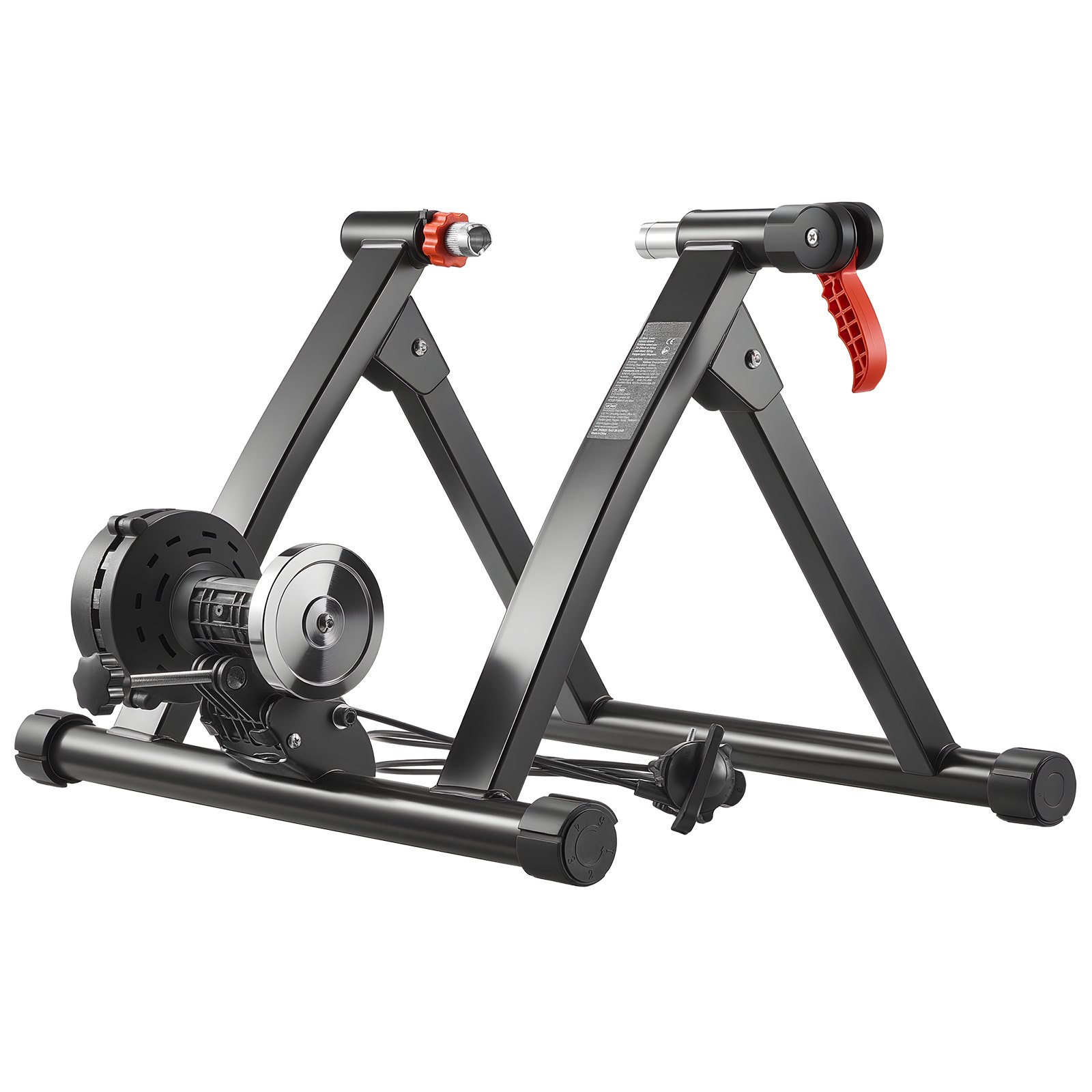 VEVOR - Entrenador de bicicleta con 6 niveles de resistencia, ruedas de 26-29 pulgadas y 700C, soporte magnético plegable para bicicleta fija, ideal para hacer ejercicio en interiores, con cierre rápido y elevador de rueda delantera para bicicletas de carretera.