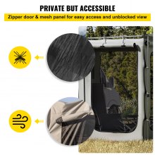 VEVOR Accesorio para toldo, apto para 6.5' x 8.2', 300D Oxford refugio pared lateral con piso de PVC, refugio extensible resistente para toldo de coche, SUV, tienda de campaña, furgoneta, equipo terrestre, gris, solo habitación