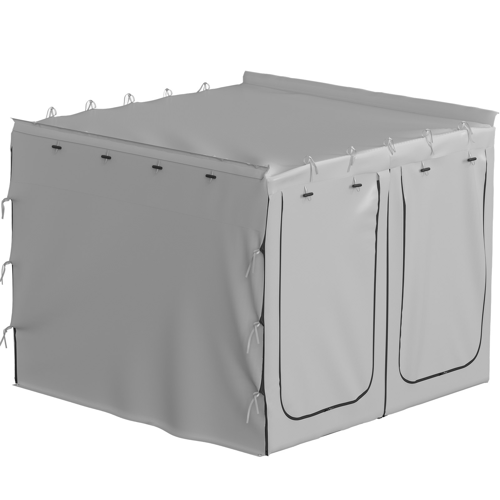 VEVOR Accesorio para toldo, apto para 6.5' x 8.2', 300D Oxford refugio pared lateral con piso de PVC, refugio extensible resistente para toldo de coche, SUV, tienda de campaña, furgoneta, equipo terrestre, gris, solo habitación