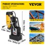 VEVOR Taladro de Columna Magnético 13500 N 1200 W Perforadora de Hormigón Diamante Recorrido Máximo 210 mm Taladro de Base Magnética 200 x 105 x 65 mm para Estructuras de Acero Ingeniería de Puentes
