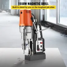 Taladro magnético VEVOR de 1550 W, prensa de taladro magnético con máquina cortadora anular de diámetro de perforación de 2 pulgadas, 2900 LBS, 11 Uds., brocas de corte anular HSS