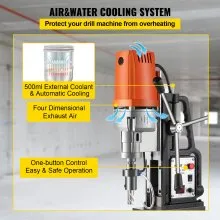 Taladro magnético VEVOR de 1550 W, prensa de taladro magnético con máquina cortadora anular de diámetro de perforación de 2 pulgadas, 2900 LBS, 11 Uds., brocas de corte anular HSS