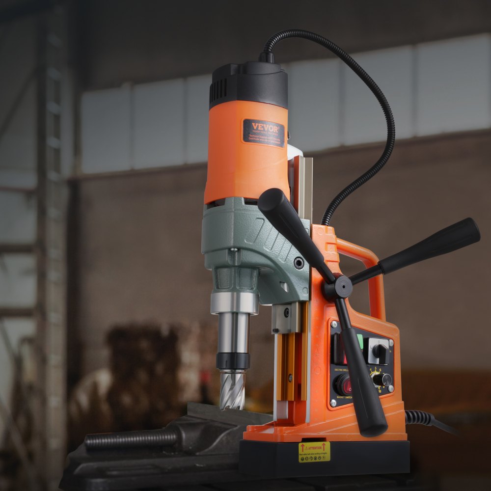 VEVOR Taladro magnético, 1450 W, 2 pulgadas de diámetro de perforación, 12800 N, taladro eléctrico portátil, con velocidad variable, máquina perforadora de 800 RPM para cualquier superficie, mejora del hogar, industria ferroviaria