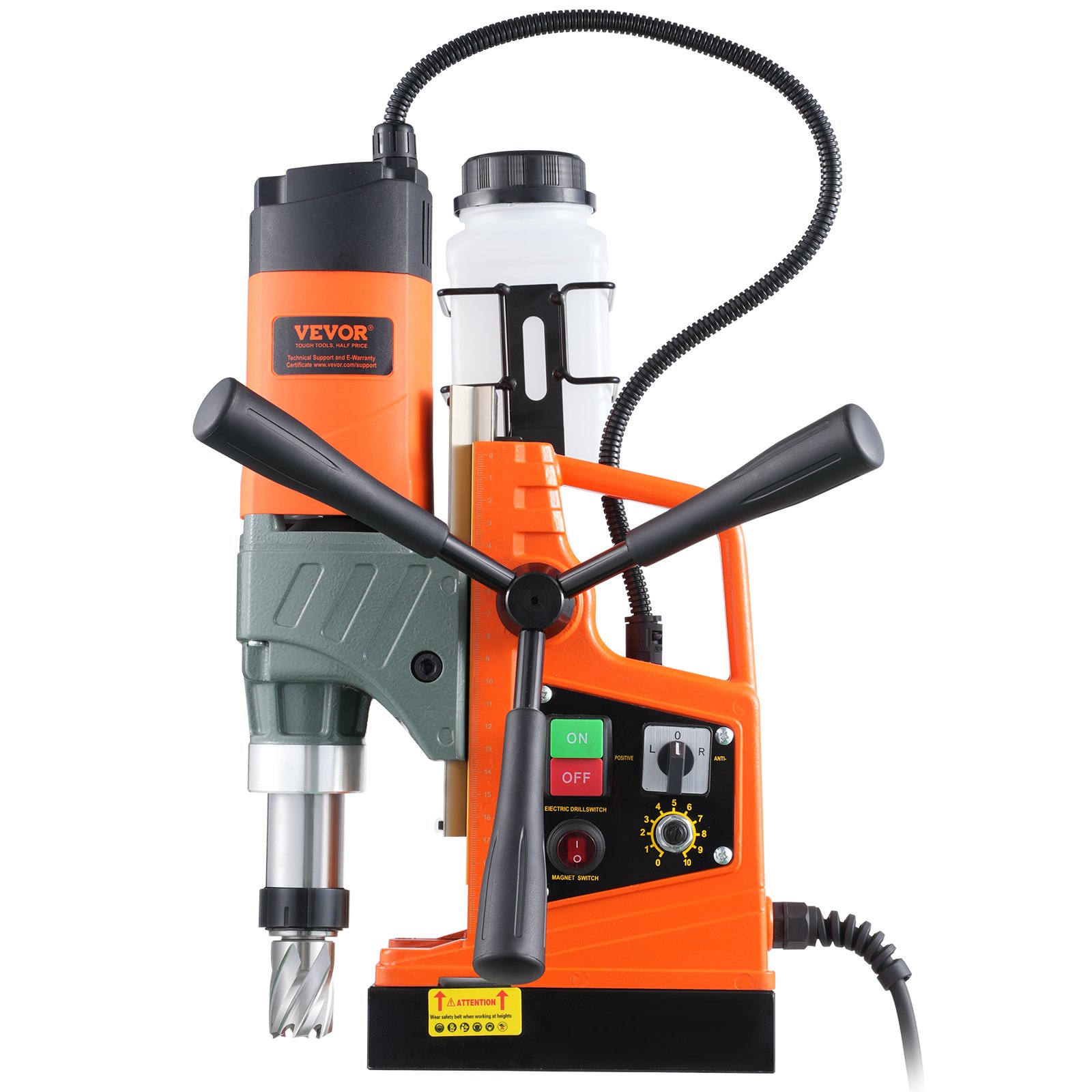 VEVOR Taladro magnético, 1450 W, 2 pulgadas de diámetro de perforación, 12800 N, taladro eléctrico portátil, con velocidad variable, máquina perforadora de 800 RPM para cualquier superficie, mejora del hogar, industria ferroviaria