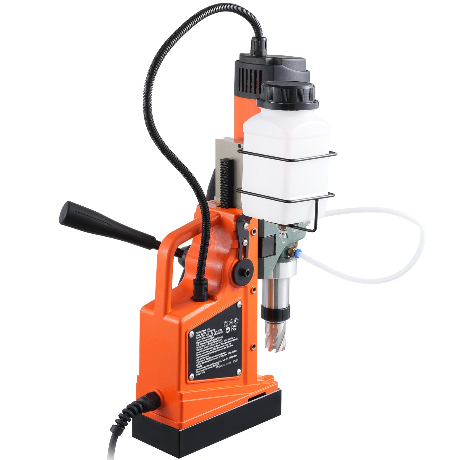 VEVOR Taladro magnético, 1450 W, 2 pulgadas de diámetro de perforación, 12800 N, taladro eléctrico portátil, con velocidad variable, máquina perforadora de 800 RPM para cualquier superficie, mejora del hogar, industria ferroviaria