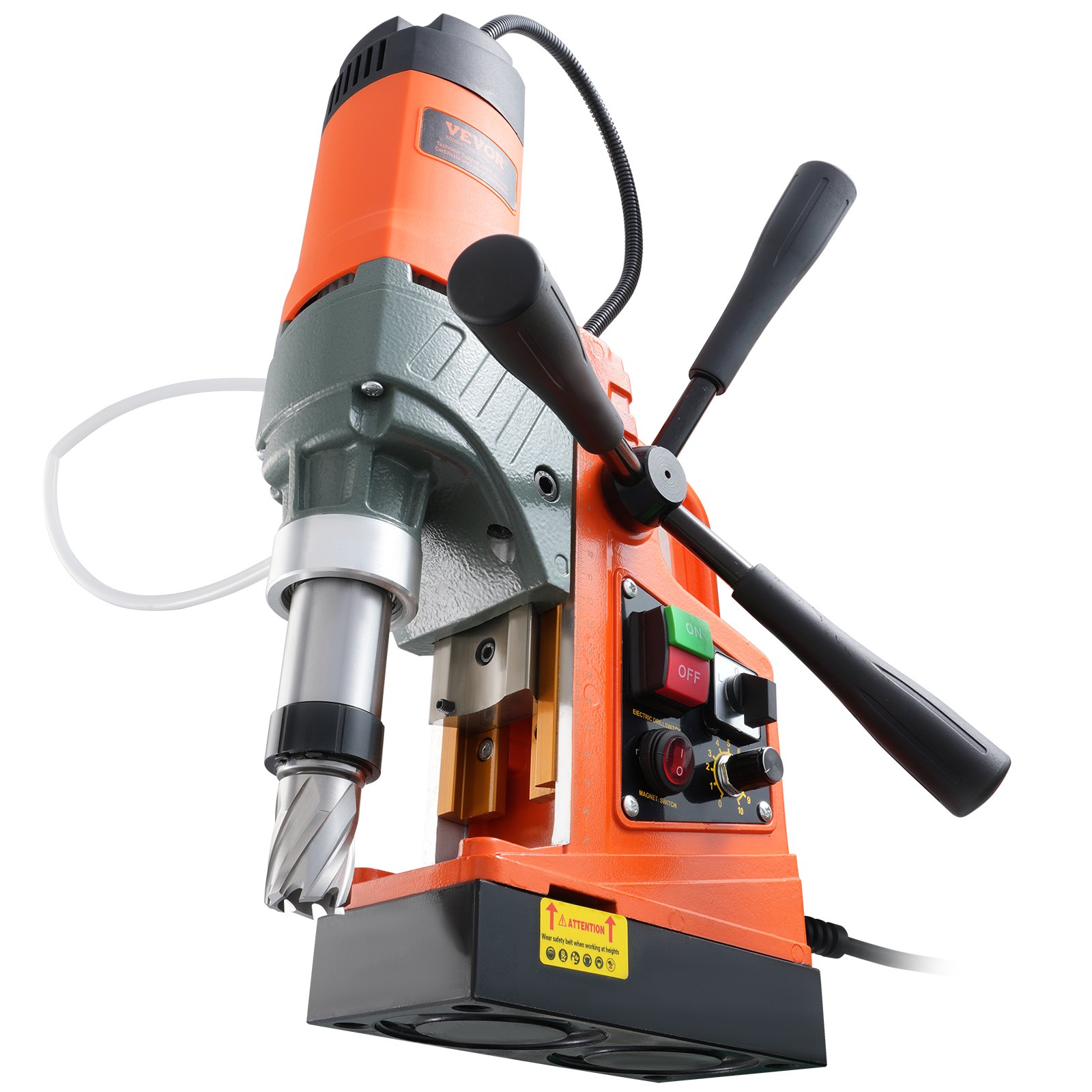 VEVOR Taladro magnético, 1450 W, 2 pulgadas de diámetro de perforación, 12800 N, taladro eléctrico portátil, con velocidad variable, máquina perforadora de 800 RPM para cualquier superficie, mejora del hogar, industria ferroviaria