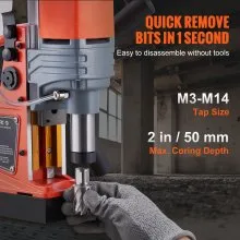 Taladro magnético VEVOR 1400W 2922lbf/13000N Taladro magnético portátil 810RPM