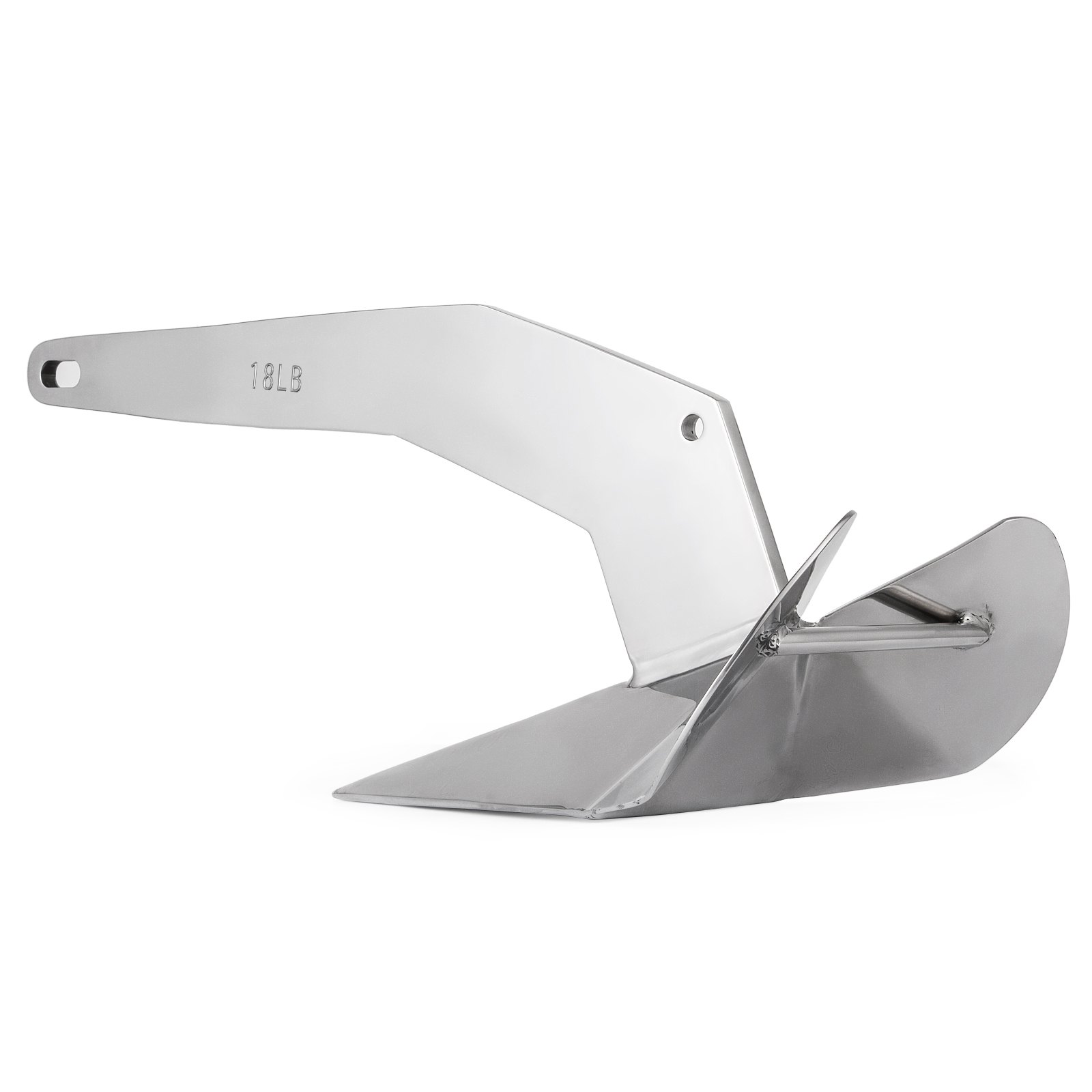 Ancla de barco estilo delta VEVOR, acero inoxidable, 18 lb, diseño elegante.