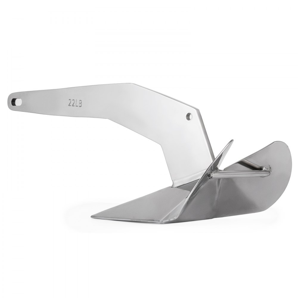 Ancla de barco estilo delta VEVOR en acero inoxidable pulido, 22 lb grabada.