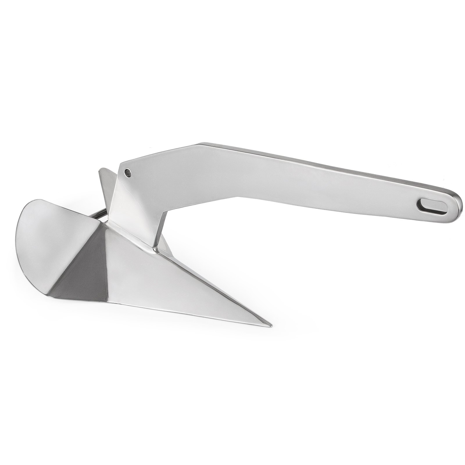 Ancla de barco estilo delta VEVOR brillante con un elegante diseño de metal.