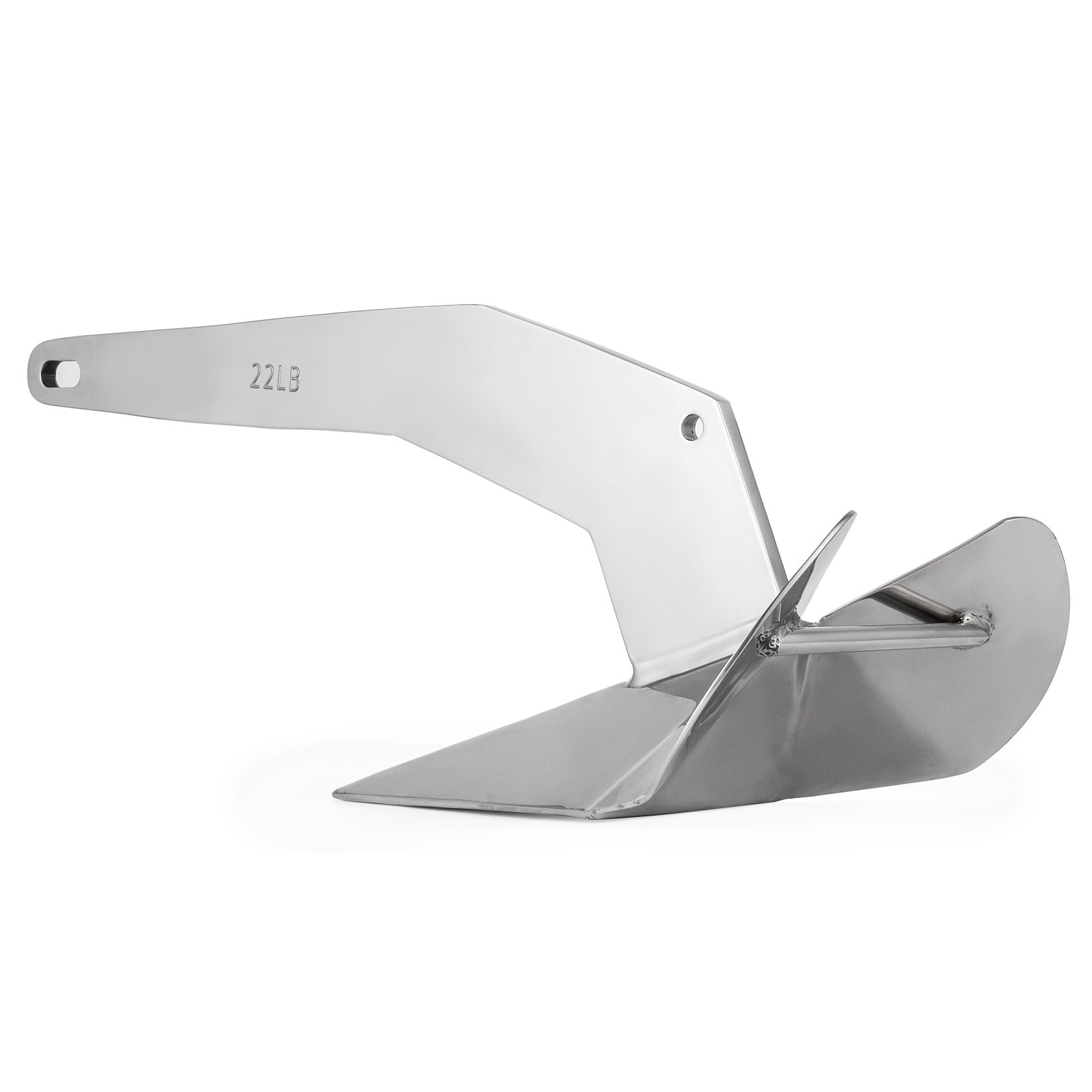 Ancla de barco estilo delta VEVOR en acero inoxidable pulido, 22 lb grabada.