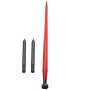VEVOR Lanza para heno de 49", capacidad de 3000 lb, punta para pacas cuadradas de fijación rápida de 1 3/4", horquillas para pacas con revestimiento rojo, punta para pacas con 2 estabilizadores Conus 2