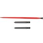 VEVOR Lanza para heno de 49", capacidad de 3000 lb, punta para pacas cuadradas de fijación rápida de 1 3/4", horquillas para pacas con revestimiento rojo, punta para pacas con 2 estabilizadores Conus 2