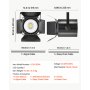 Foco de escenario VEVOR con viseras, luz PAR COB de 200 W, luz blanca fría y cálida, foco para eventos, bodas, iglesias, teatros, bares, control automático/DMX/maestro-esclavo/sonido, cable de señal y cable de alimentación incluidos.