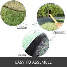 VEVOR Borde de acero para paisaje de 40 x 6 pulgadas, borde de acero 3 piezas, borde de acero para jardín, borde de paisaje, borde de acero para césped, borde de jardín, borde de borde de jardín para paisajismo