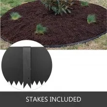 VEVOR Ribete de Acero para Paisajismo 6 Piezas Ribete de Césped 40" x 8" Negro