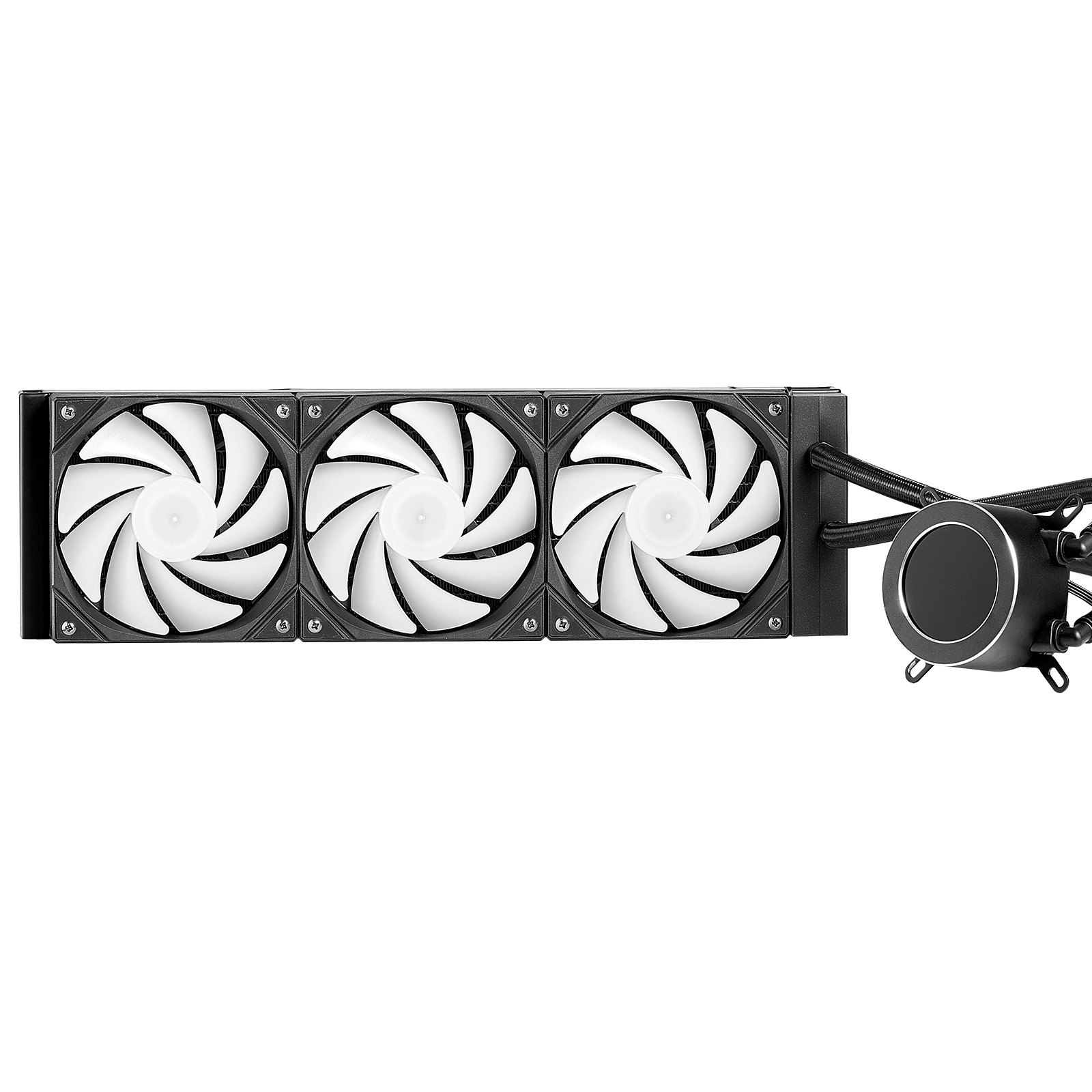 Enfriador líquido para CPU AIO con luz ARGB y 3 ventiladores PWN (120 mm)
