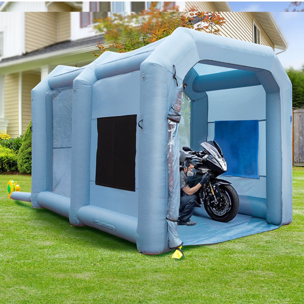 Cabina de pintura inflable VEVOR, cabina de pintura inflable de 13 x 10 x 9 pies, carpa de pintura con sopladores de alta potencia de 900 W, sistema de filtro de aire para carpa de pintura de automóviles, estación de trabajo para estacionamiento de automóviles, garaje para motocicletas