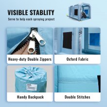 VEVOR Cabina de Pintura Inflable, Cabina de Pintura Inflable de 13x10x9 Pies, Tienda de Cabina de Pintura con Sopladores de Alta Potencia de 900 W, Sistema de Filtro de Aire para Tienda de Pintura par
