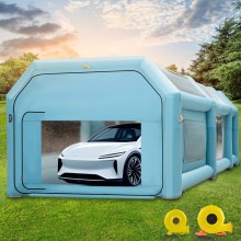 Cabina de pintura inflable portátil VEVOR, cabina de pintura inflable de 26 x 15 x 10 pies, tienda de campaña de pintura para coche con sistema de filtro de aire y 2 sopladores, tienda de campaña de cabina de pintura mejorada, estación de trabajo de pintura automática, garaje de aparcamiento
