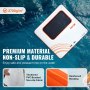 Muelle flotante inflable VEVOR de 3 x 3 m con piscina de malla elástica de 1,2 x 2,1 m, plataforma flotante antideslizante con bolsa portátil y escalera desmontable para relajarse en la piscina y la playa.
