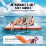 Muelle flotante inflable VEVOR, plataforma de muelle inflable de 3 x 3 m, alfombrilla antideslizante para muelle flotante con bolsa de transporte portátil y escalera desmontable, plataforma flotante tipo isla para piscina, playa y océano.