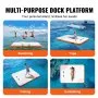 Muelle flotante inflable VEVOR de 3 x 2,4 m, plataforma flotante antideslizante con escalera desmontable y bolsa de transporte portátil, plataforma flotante tipo isla para piscina, playa o océano.