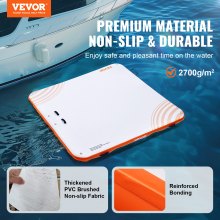 VEVOR Muelle flotante inflable, plataforma de muelle inflable de 7 x 7 pies, alfombrilla flotante antideslizante para agua con bolsa de transporte portátil y escalera desmontable, plataforma flotante tipo isla para piscina, playa y océano