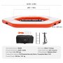 Muelle flotante inflable VEVOR de 8.5 pies de diámetro con trampolín de malla de 5 pies de diámetro, plataforma flotante antideslizante, colchón de agua con bolsa portátil y escalera desmontable para relajarse en la piscina y la playa.