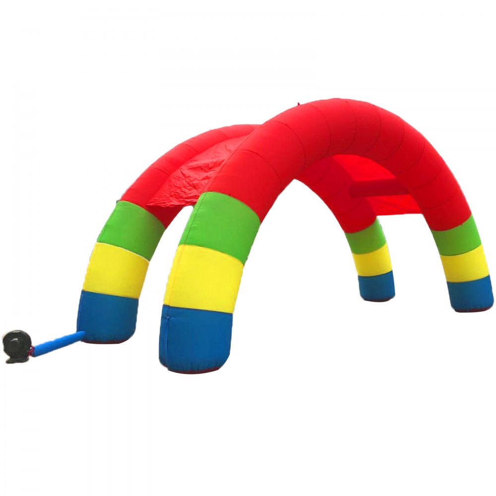 Arcos gemelos VEVOR, arco de arco iris inflable de 26 pies x 13 pies, con soplador de 370 W, para publicidad arco de decoración de fiesta de cumpleaños