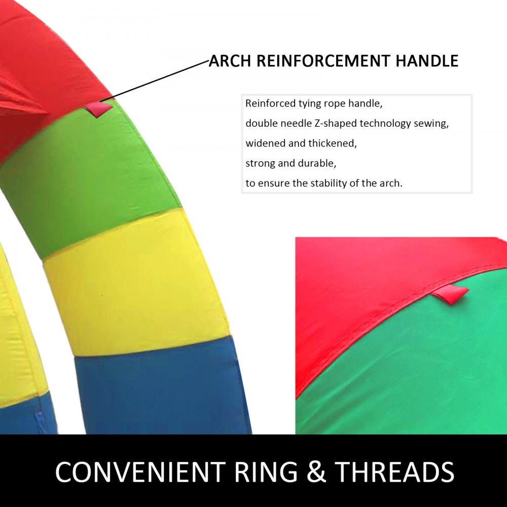 Arcos gemelos VEVOR, arco de arco iris inflable de 26 pies x 13 pies, con soplador de 370 W, para publicidad arco de decoración de fiesta de cumpleaños