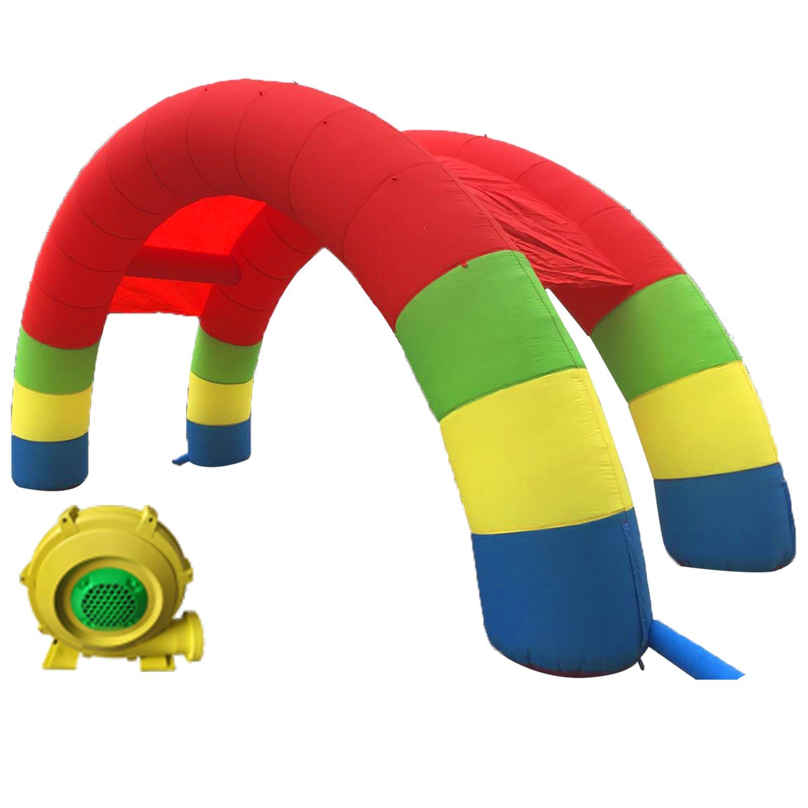 Arcos gemelos VEVOR, arco de arco iris inflable de 26 pies x 13 pies, con soplador de 370 W, para publicidad arco de decoración de fiesta de cumpleaños