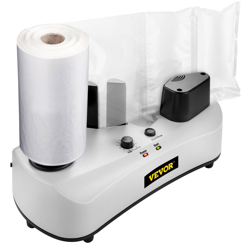 Máquina de cojines de aire VEVOR con rollo de cojines de aire y panel de control.
